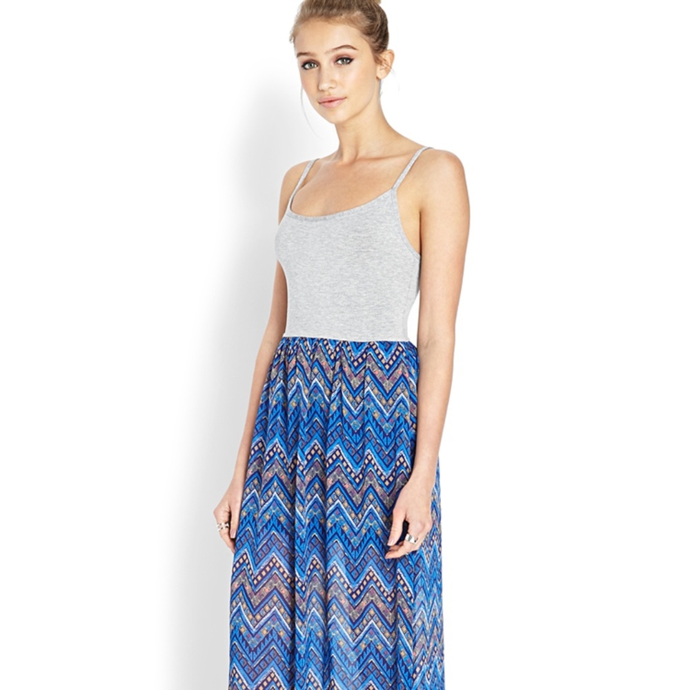 Tribal Print Combo Maxi Dress